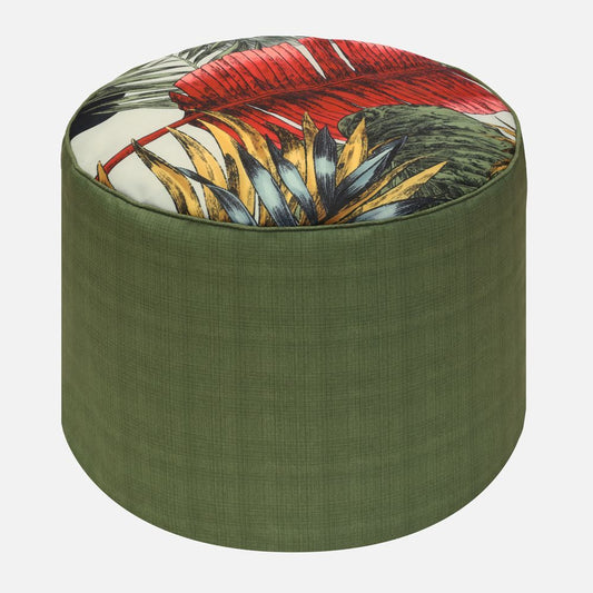 Butterfly Printed Outdoor Pouf - Foliage